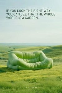 If you look the right way you can see that the whole world is a garden